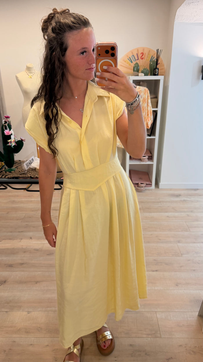 Robe longue jaune pastel CIAO Donna- LOU