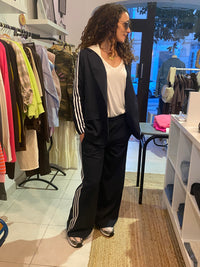 Blazer à capuche marine à bandes - LOU