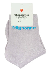 Chaussettes à paillettes message