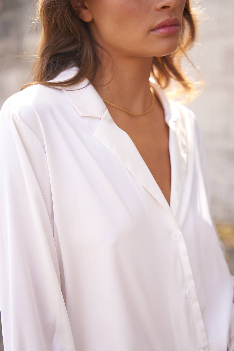 Chemise Paris col pyjama en satin - Choklate