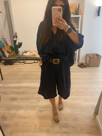 Bermuda uni avec ceinture - LOU