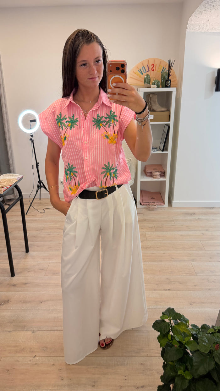 Chemise Palmier rayée - LOU