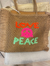 Sac rafia Love & peace - LOU