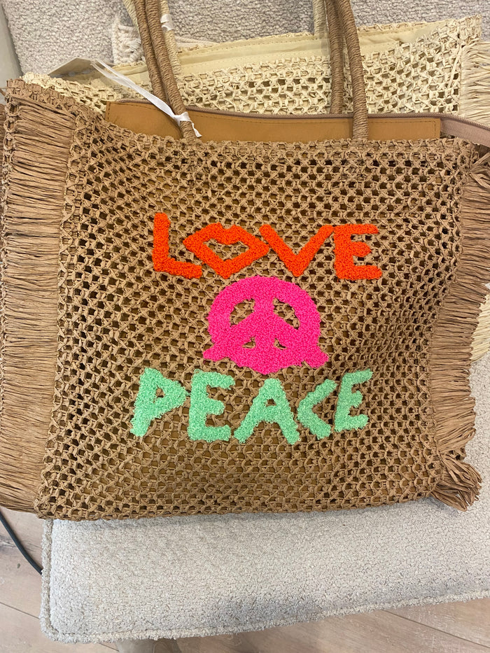Sac rafia Love & peace - LOU