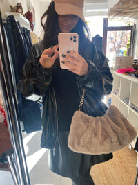 Casquette suédine rose poudré - LOU