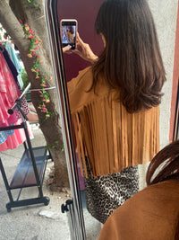 Veste à franges BeyON camel - LOU