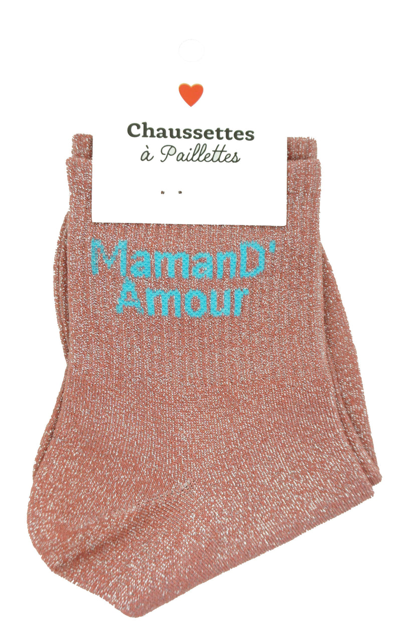 Chaussettes à paillettes message