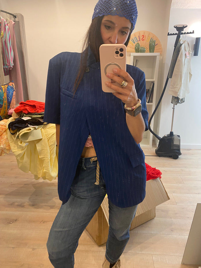 Blazer fines rayures manches courtes - LOU
