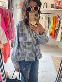 Veste tweed bleue - PLEASE