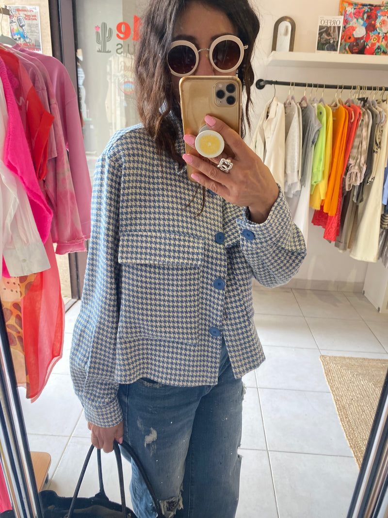 Veste tweed bleue - PLEASE