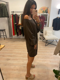 Robe courte choco col bateau - Lou