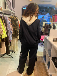 Blazer à capuche marine à bandes - LOU