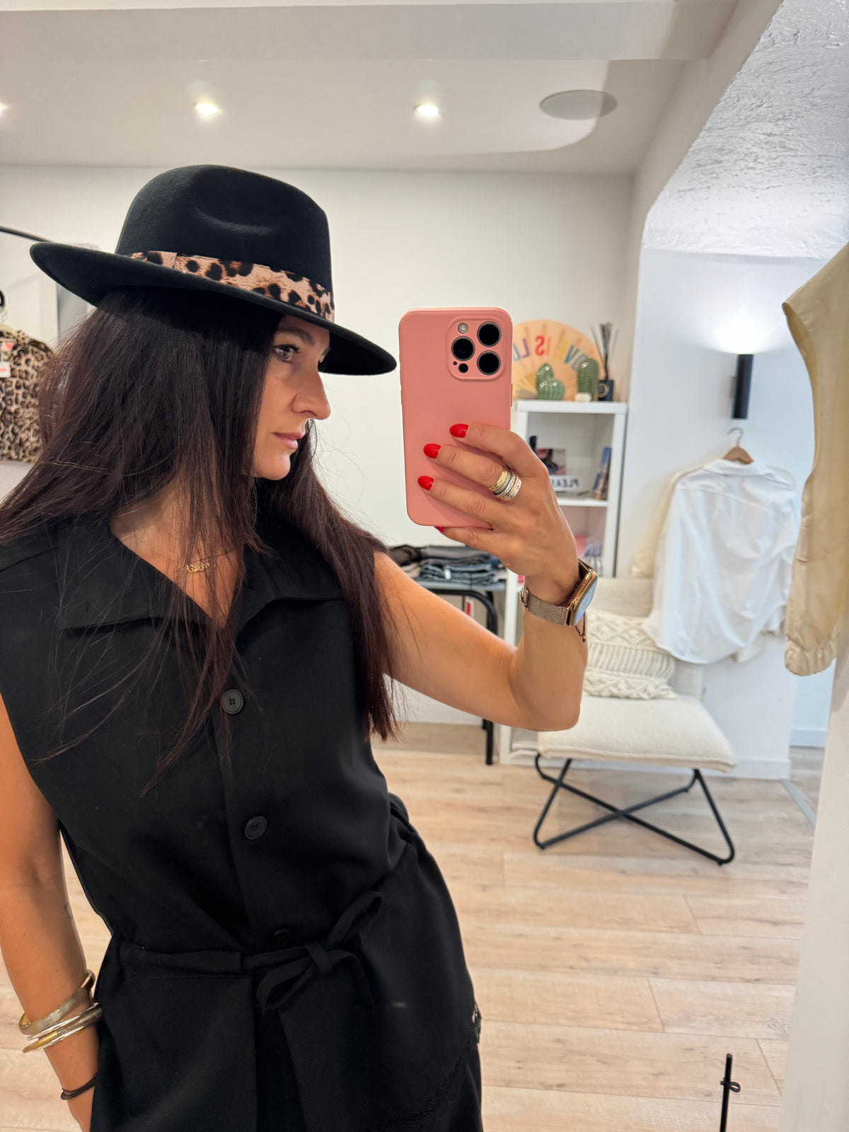 Blazer sans manche noir dentelle