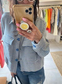Veste tweed bleue - PLEASE