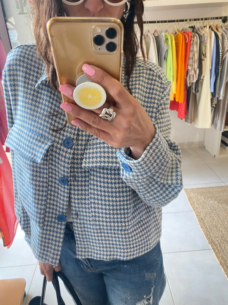 Veste tweed bleue - PLEASE