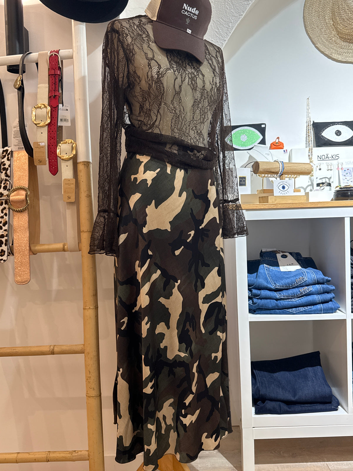 Jupe militaire satinéee