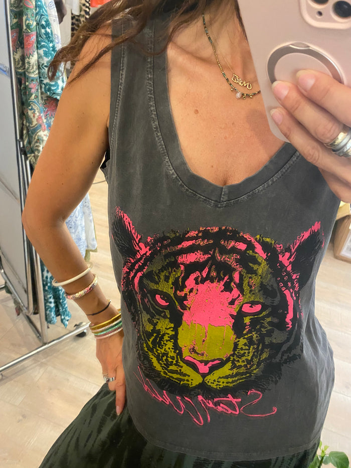 T-shirt blanc "tigre" - LOU