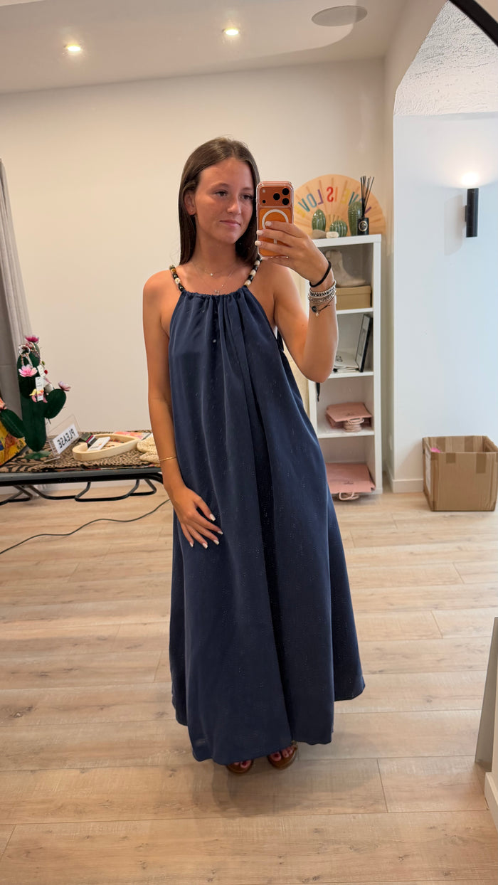 Robe bretelles perles  - LOU