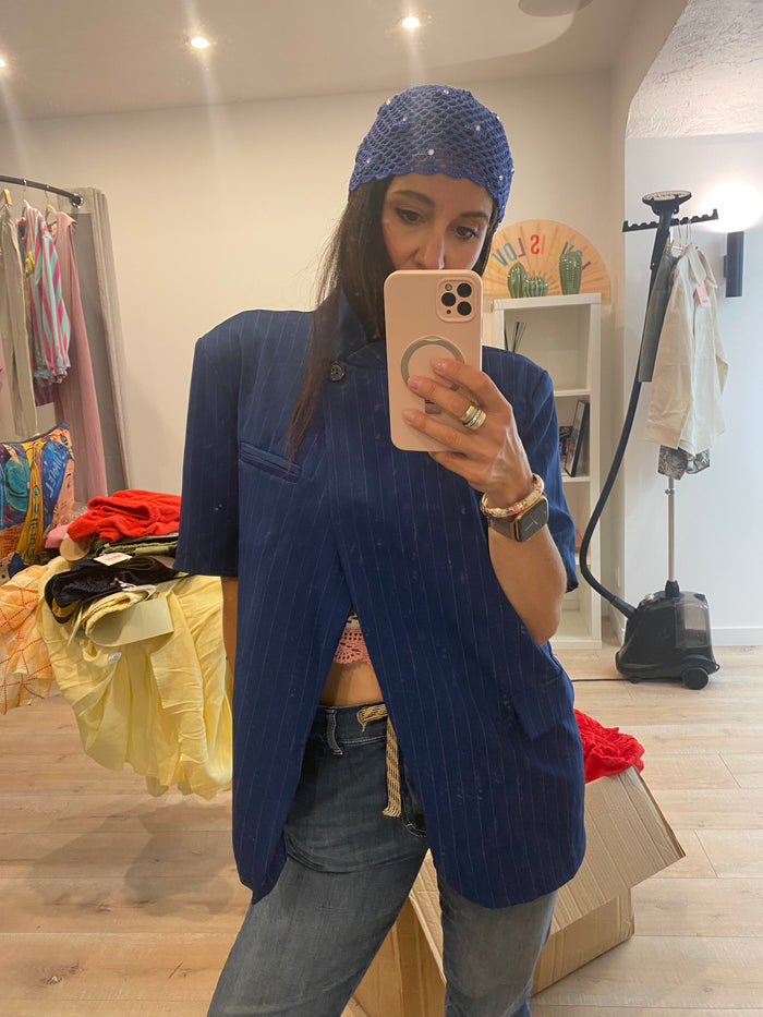 Blazer fines rayures manches courtes - LOU
