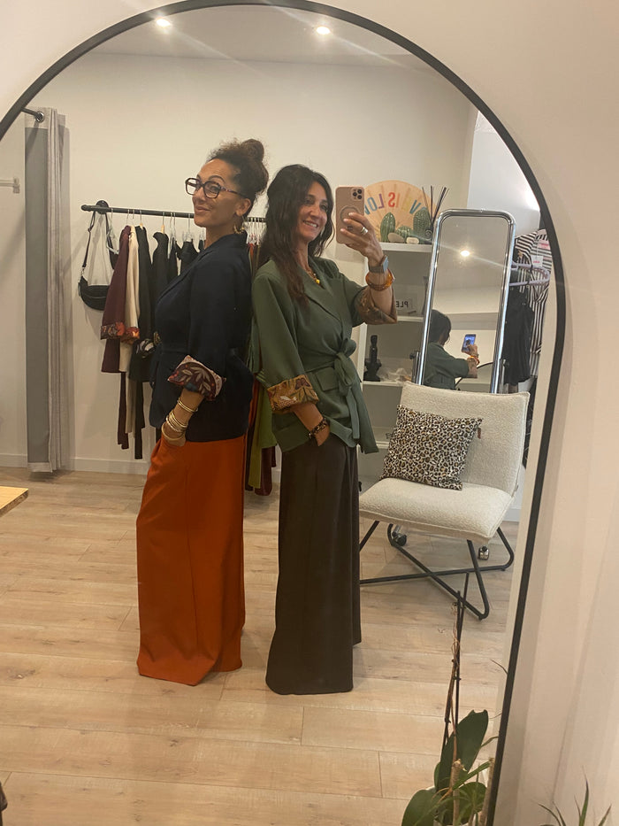 Blazer uni avec ceinture et doublure fantaisie Ciao Donna