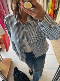 Veste tweed bleue - PLEASE