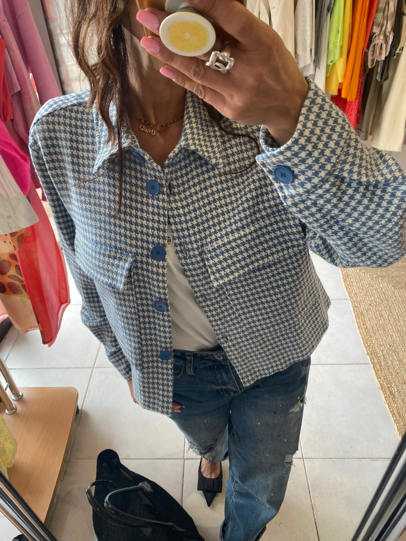 Veste tweed bleue - PLEASE