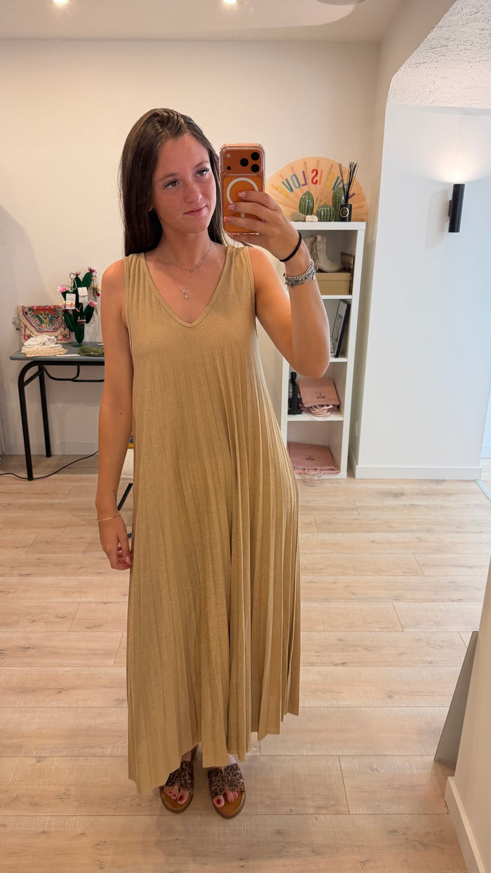 Robe  plissée dorée