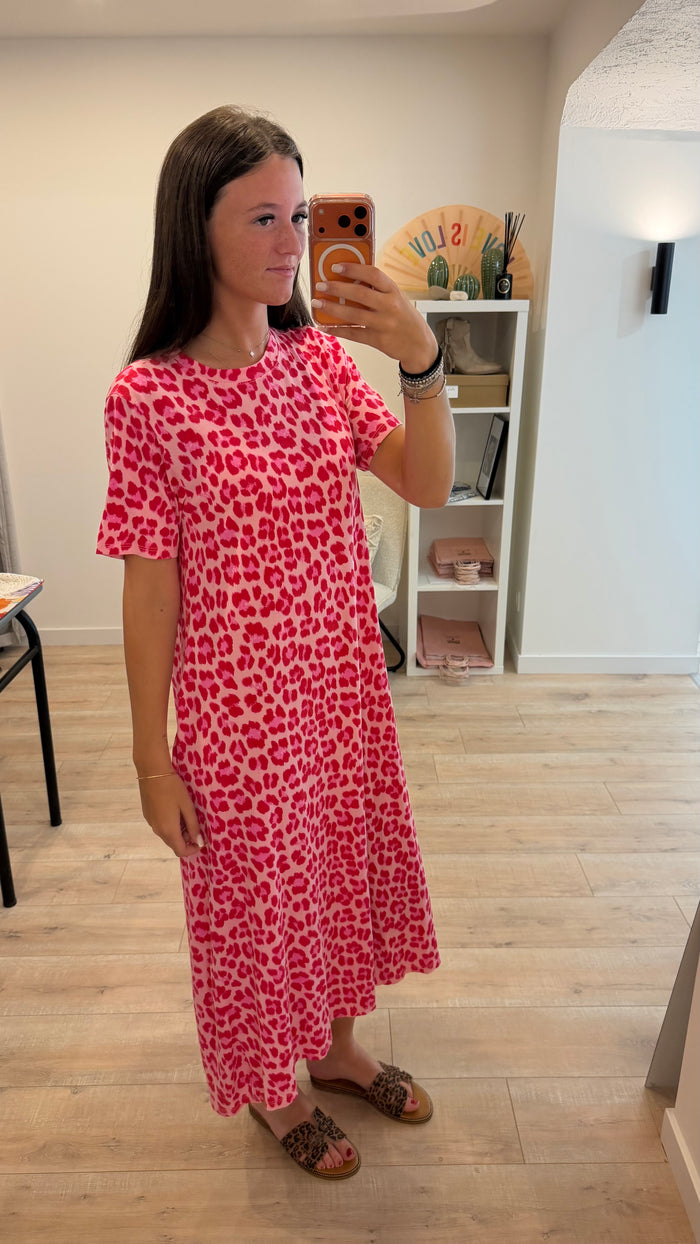 Robe longue T-shirt Léopard - Lou