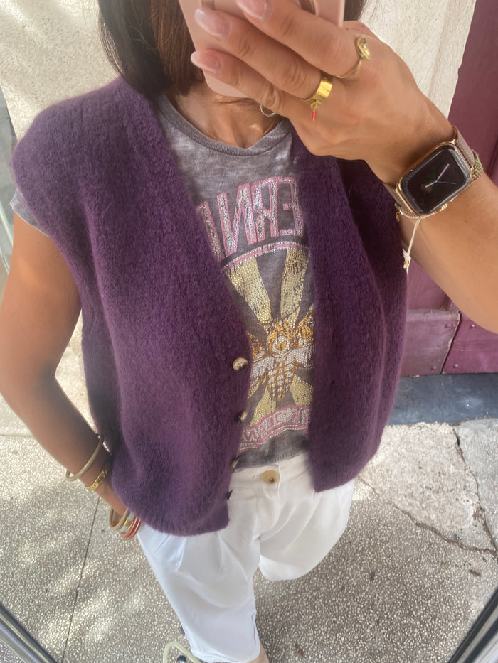 Gilet sans manche LiL aubergine - LOU