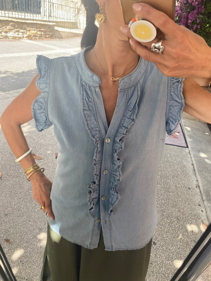 Chemise en jean sans manche - JOHANNA