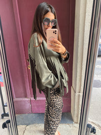 Veste à franges BeyON kaki - LOU
