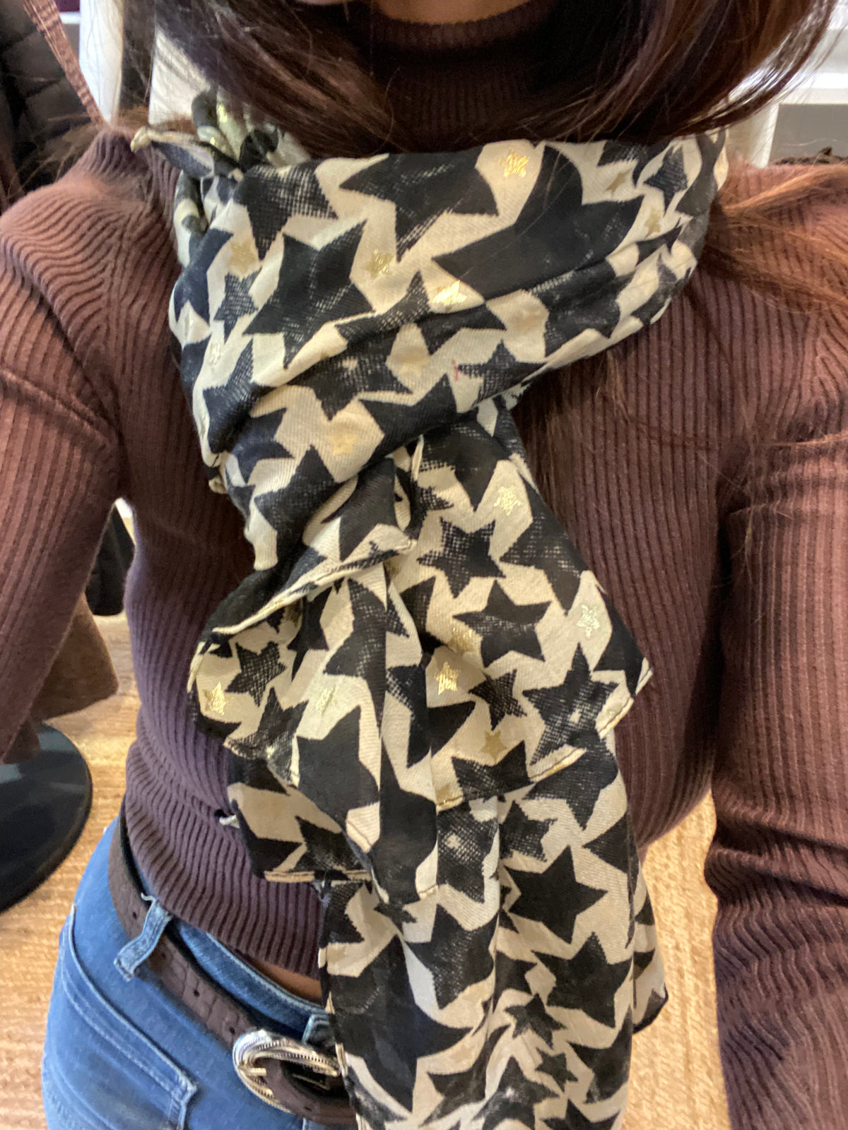 Echarpe étoiles beige - LOU