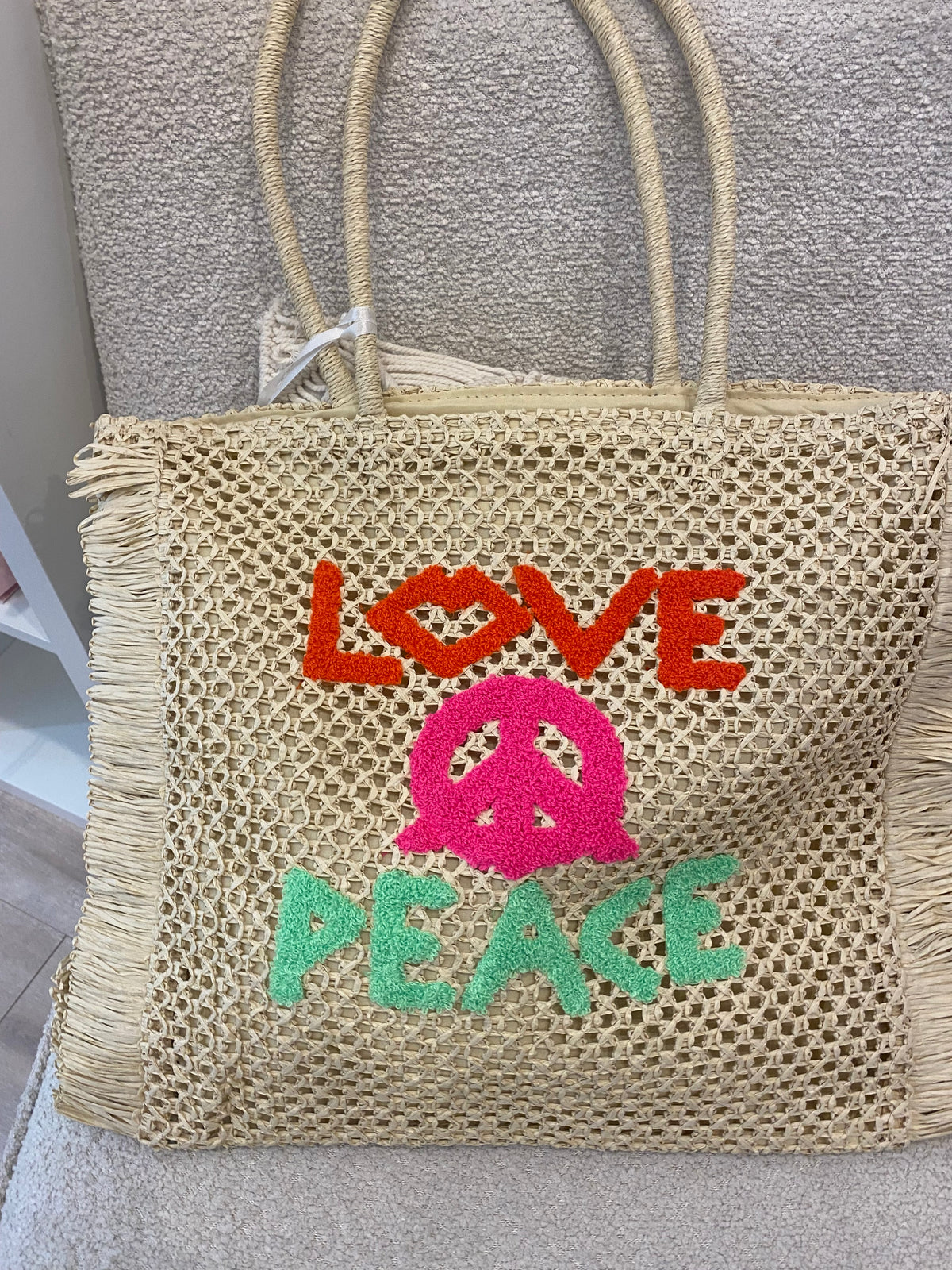 Sac rafia Love & peace - LOU