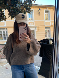 Pull grosses mailles taupe - LOU