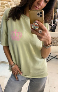Sweat QUEEN vert amande