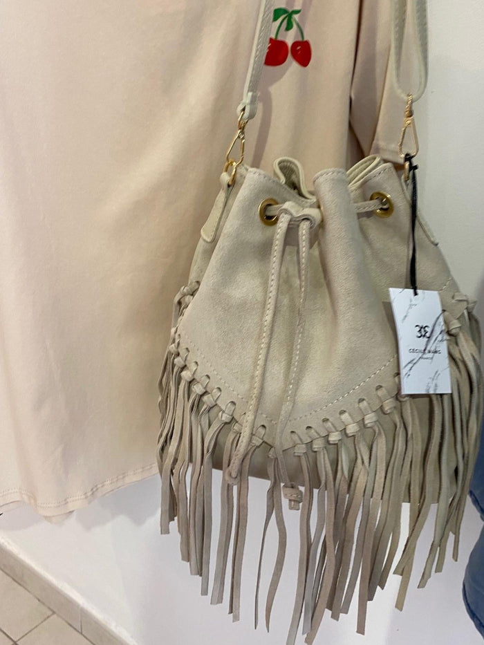 Sac franges en cuir vachette