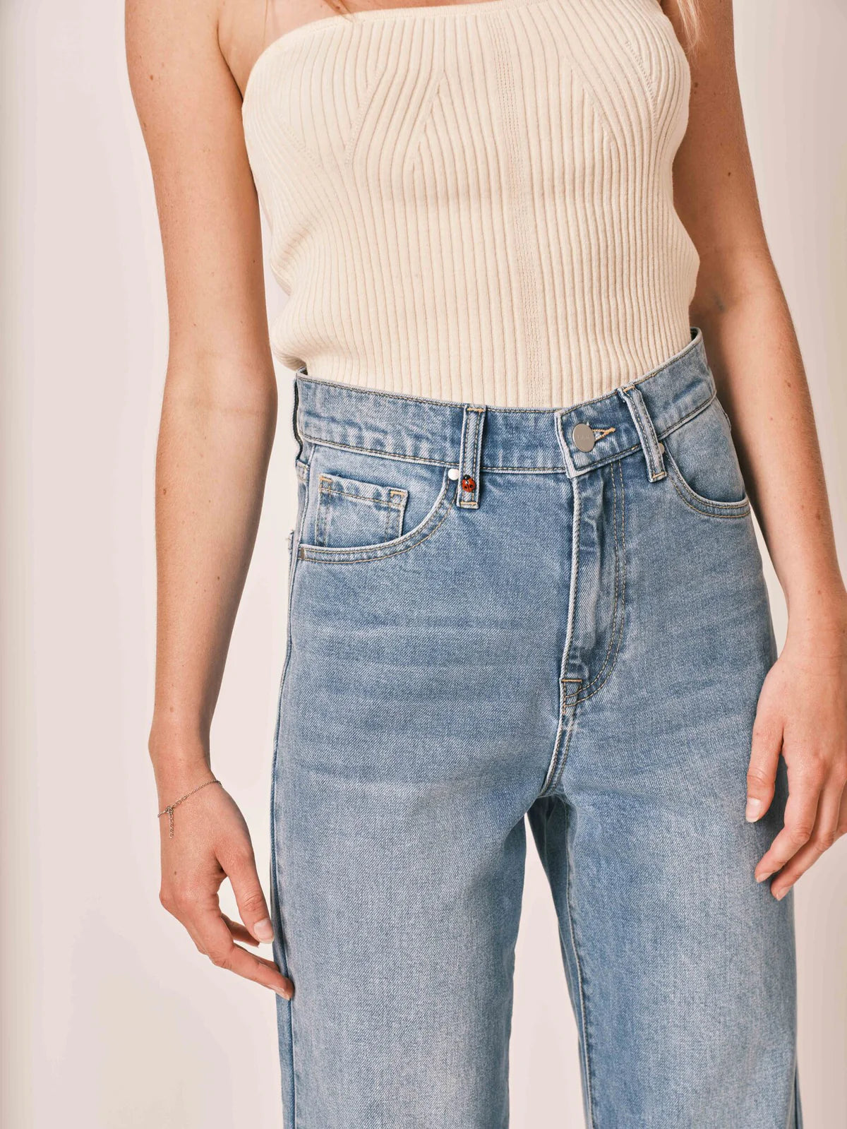Jean POLA droit bleu denim - F.A.M