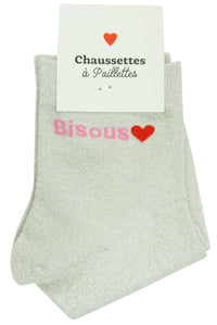 Chaussettes à paillettes message