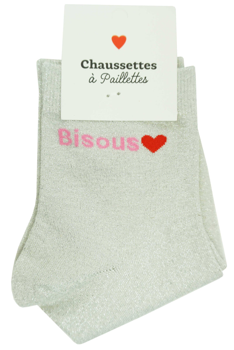 Chaussettes à paillettes message