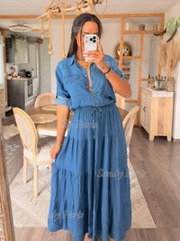 Jupe longue en lyocell denim