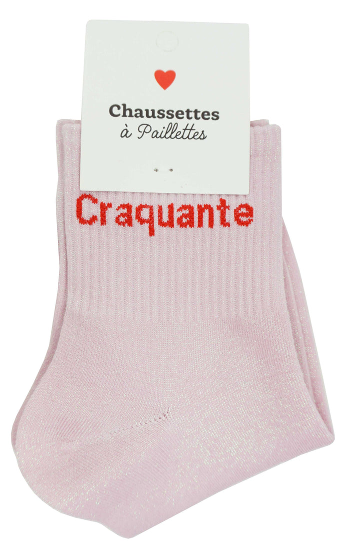 Chaussette à paillettes à message