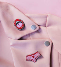 Broche Bouche - Broderie Fait Main Cannetille