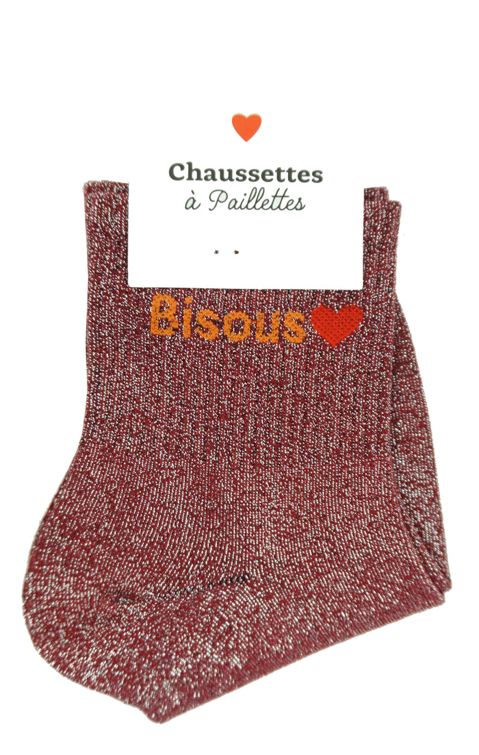 Chaussette à paillettes à message