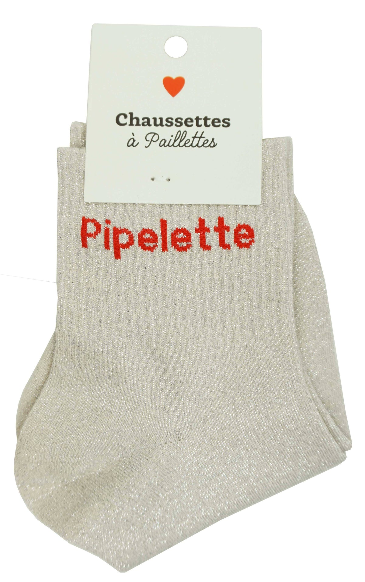 Chaussettes à paillettes message
