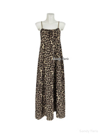 Robe Longue en gaze de coton léopard