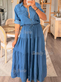 Jupe longue en lyocell denim