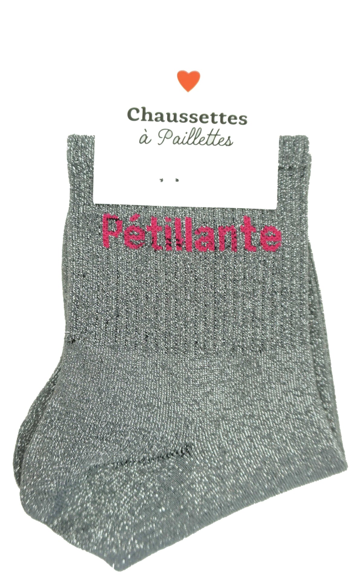 Chaussettes à paillettes message