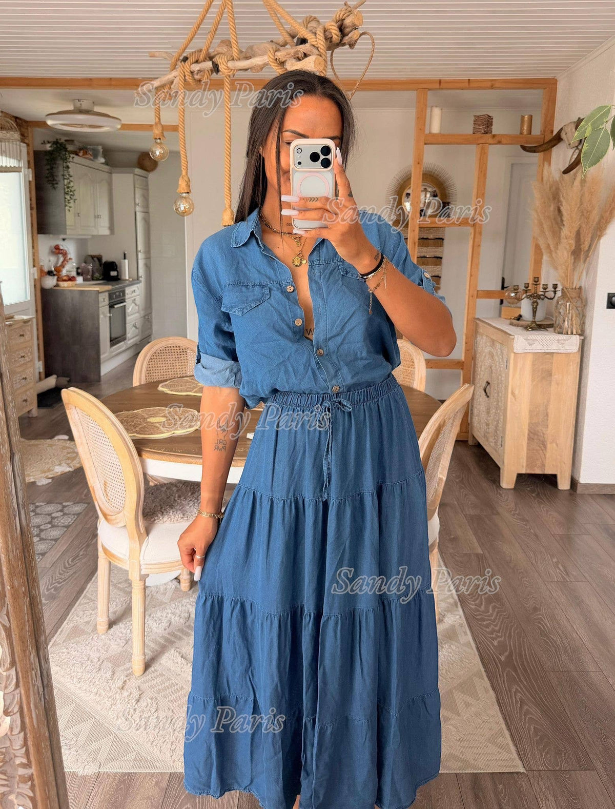 Chemise en lyocell denim coupe fluide et casual chic