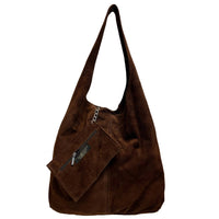 Sac à bandoulière et porte monnaie en daim