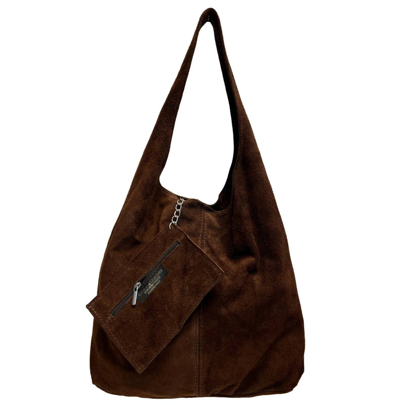 Sac à bandoulière et porte monnaie en daim